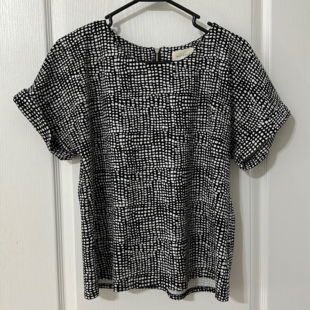 Black and white blouse